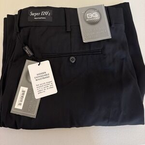 Bocaccio Golf Super 120's Men Shorts 40 X 9 Black Expandable Waistband NWT